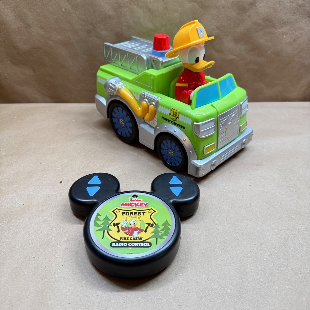 Disney Junior Mickey Forest Fire Crew Donald Duck Fire Truck Green Radio Control